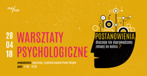Plakat informujący o warsztatach psychologicznych w Rybniku